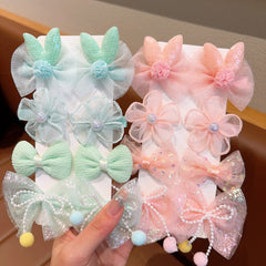 8pcs Baby Girls Bow Knot Flower Hair Clips