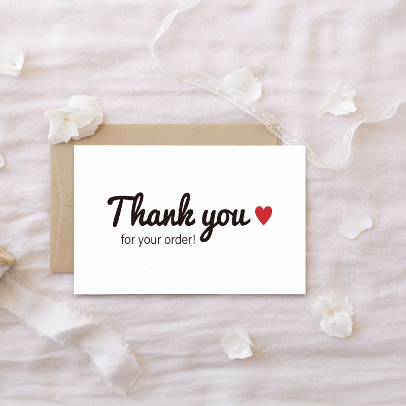 50pcs Thank You Card Coated Paper Business Card Gift Packaging Decoration Card
