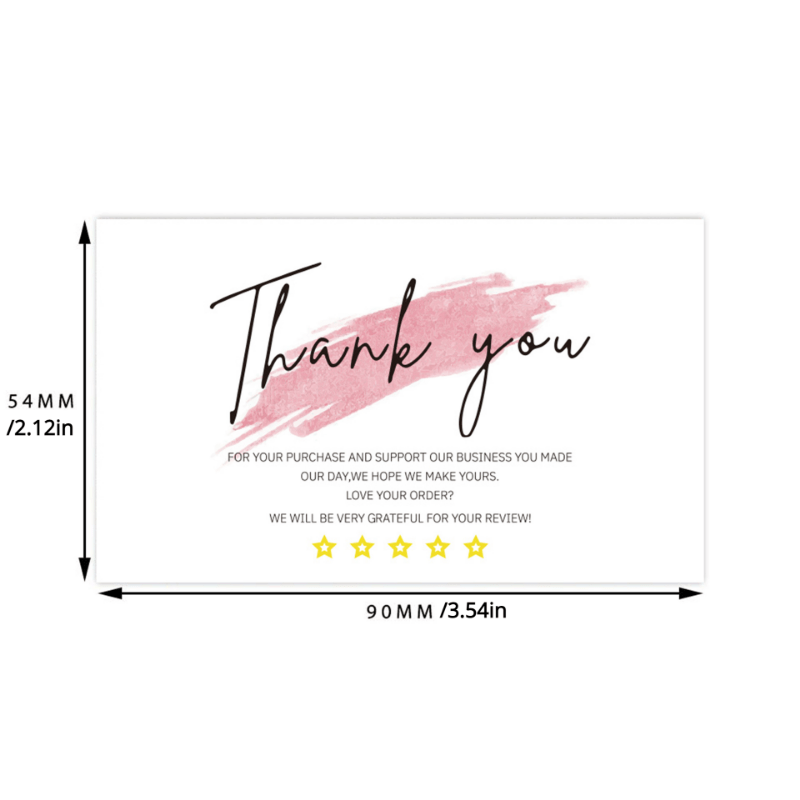 50pcs Thank You Card Coated Paper Business Card Gift Packaging Decoration Card