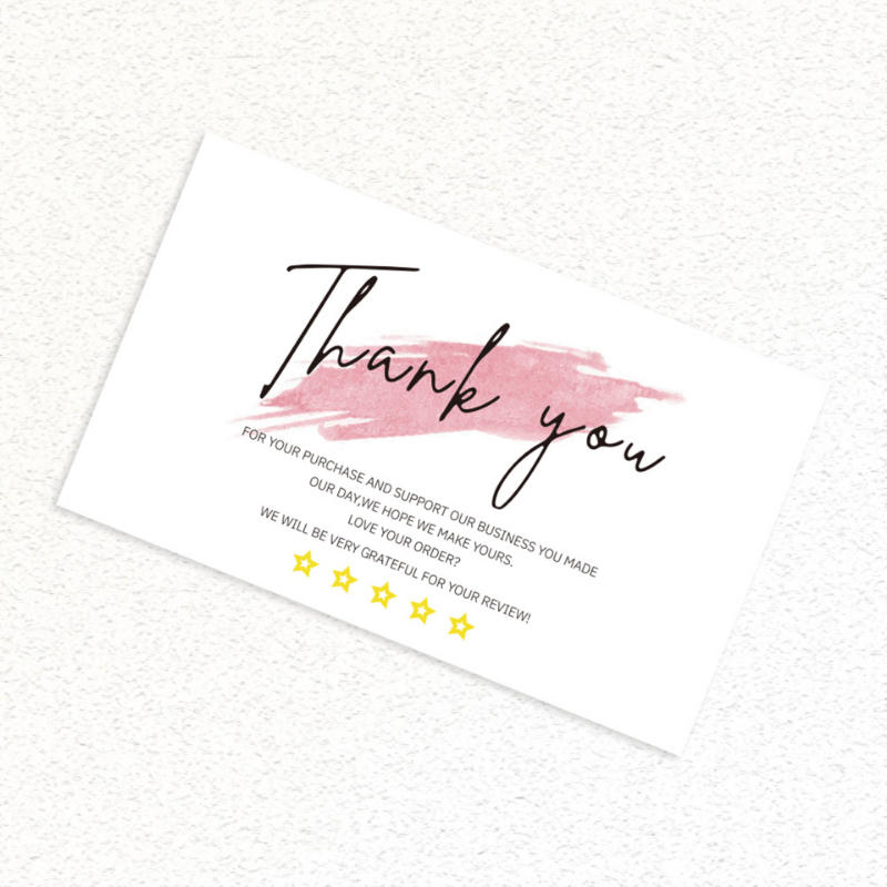 50pcs Thank You Card Coated Paper Business Card Gift Packaging Decoration Card