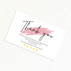 50pcs Thank You Card Coated Paper Business Card Gift Packaging Decoration Card