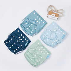 Happyflute 4pcs Cloth Diaper Covers Adjustable Nappy for 3-15kg Baby