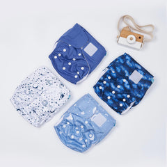 4 Piece Happyflute Reusable Cloth Diapers Eco Friendly Washable Adjustable Fit