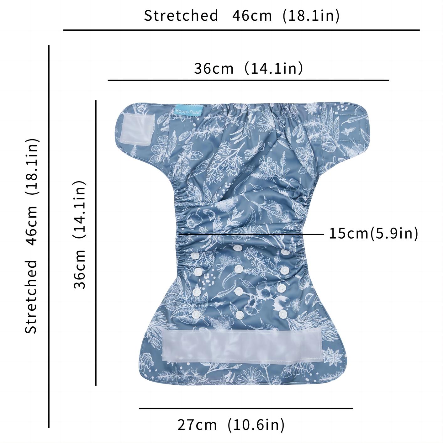Happyflute 4pcs Cloth Diaper Covers for 3-15kg Baby