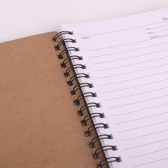 Brown Paper Spiral Coil Notebook with Sticky Notes