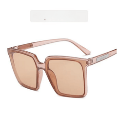 Oversized Square Sunglasses Clear Frame UV400