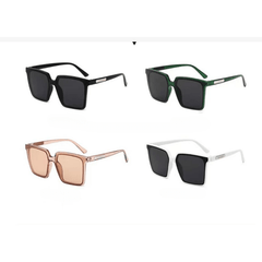 Oversized Square Sunglasses Clear Frame UV400