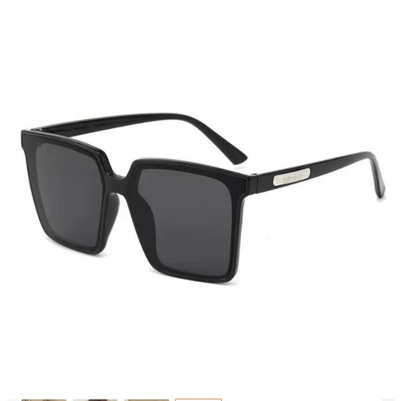 Oversized Square Sunglasses Clear Frame UV400