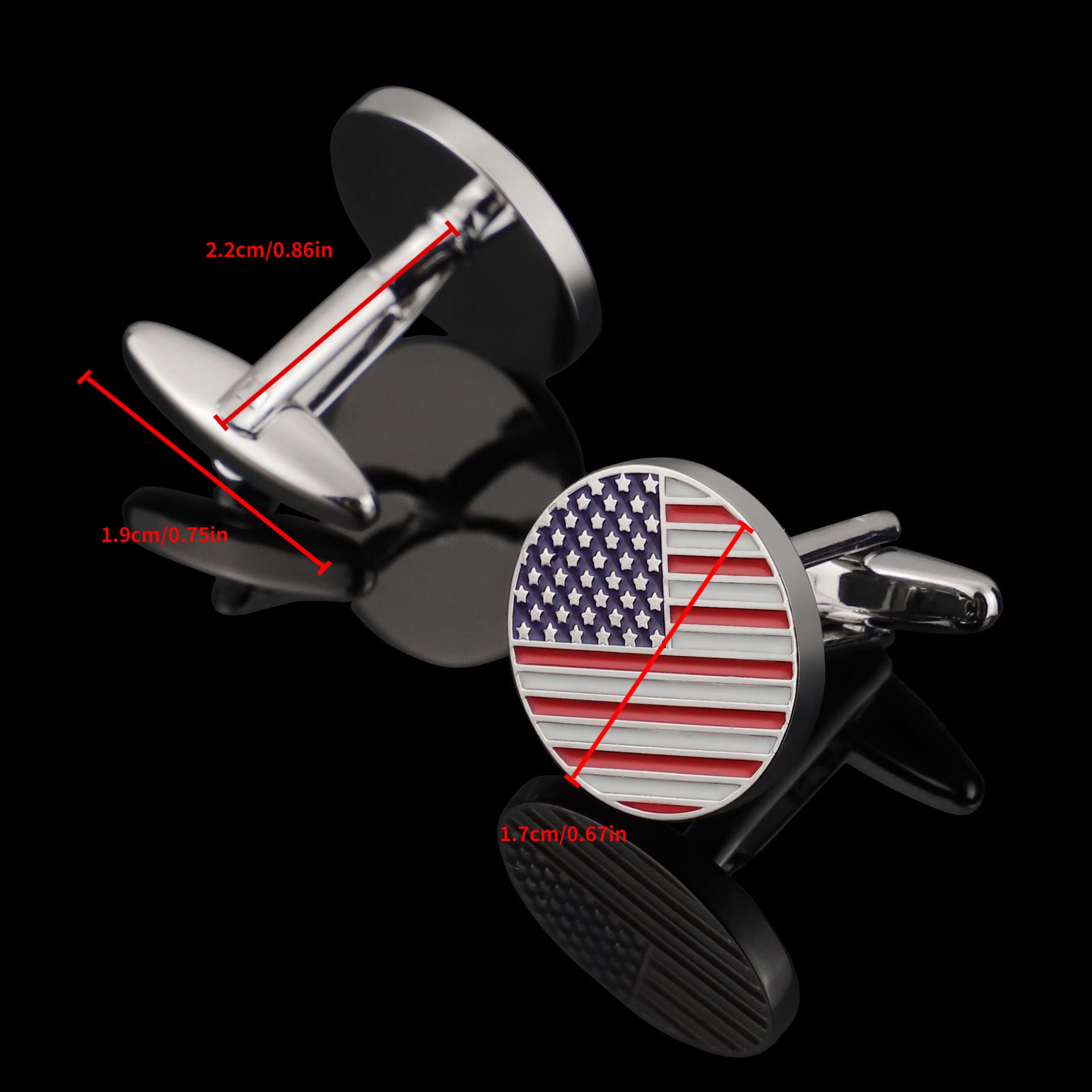 American Flag Cufflinks Round Cufflinks Shirt Accessories Business Gift