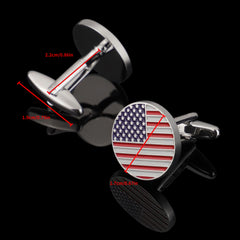 American Flag Cufflinks Round Cufflinks Shirt Accessories Business Gift