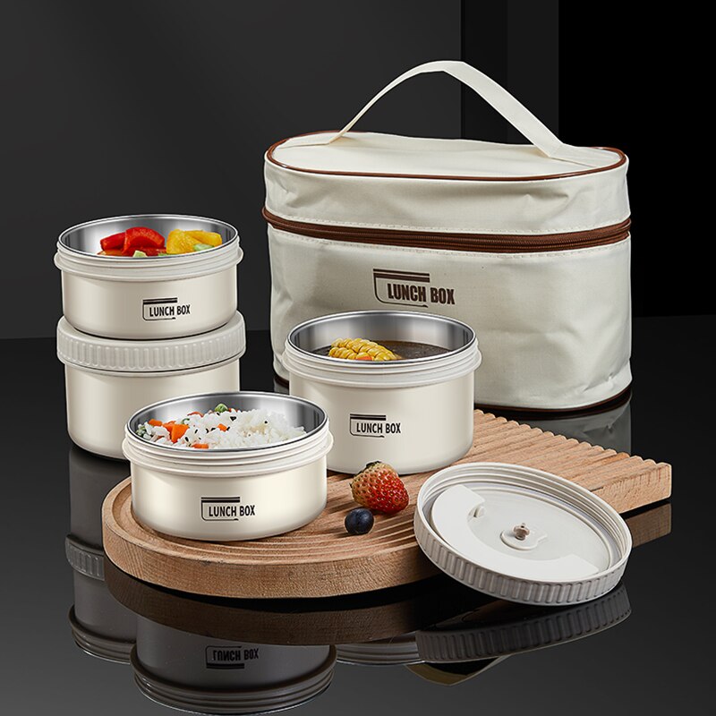 Leakproof Insulated Lunch Box for Office Workers Stainless Steel Bento Box