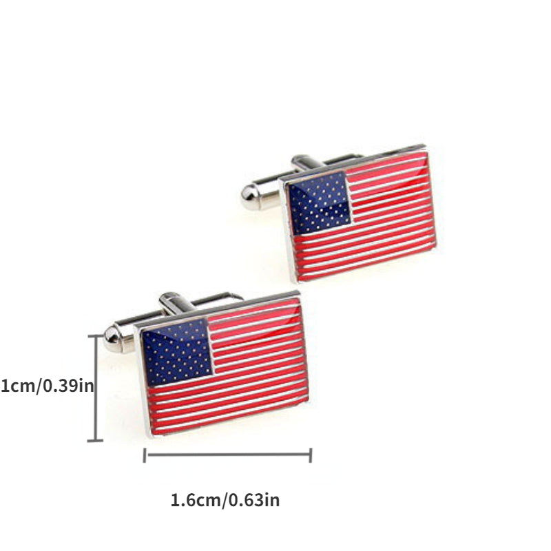 American Flag Cufflinks for Men Business Suit Shirt