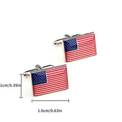 American Flag Cufflinks for Men Business Suit Shirt