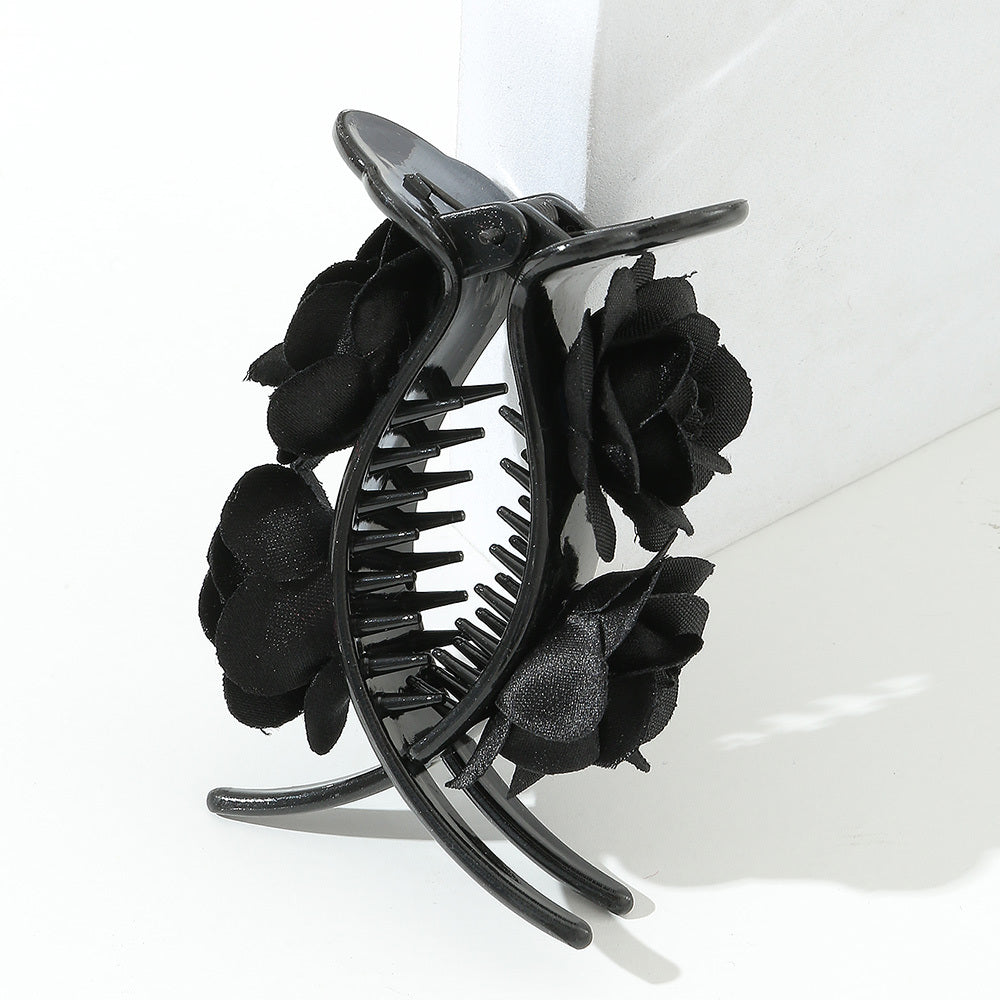 Rose Hair Claw Clip Fabric Flowers Bun Hair Claw Clip Clamp Hairpin