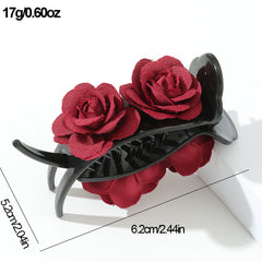 Rose Hair Claw Clip Fabric Flowers Bun Hair Claw Clip Clamp Hairpin