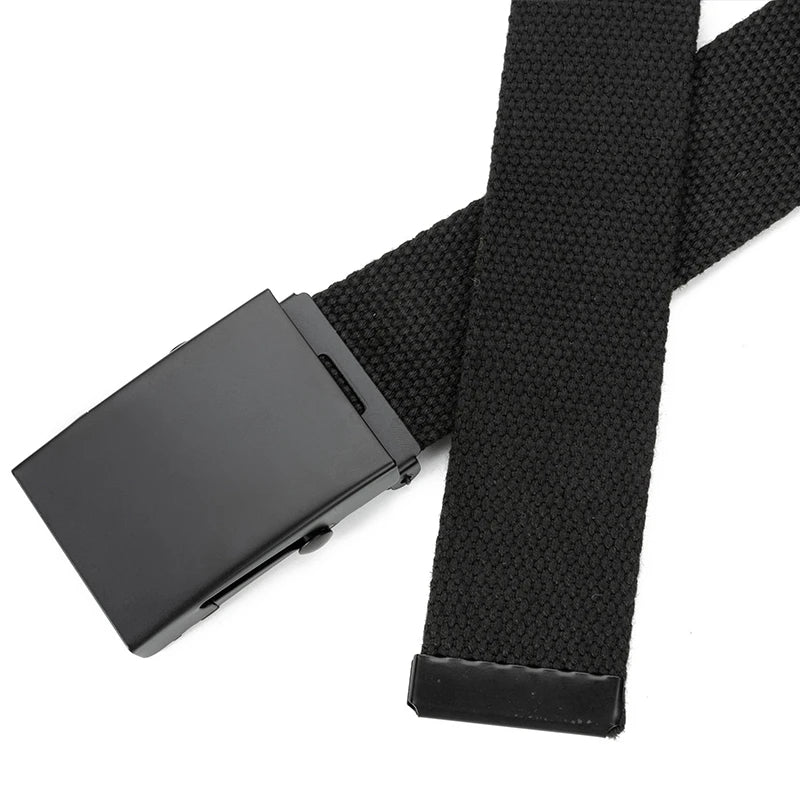 Men's Automatic Buckle Tape Canvas Belt for Jeans Pants