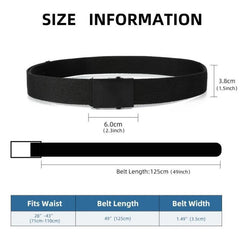 Men's Automatic Buckle Tape Canvas Belt for Jeans Pants
