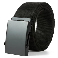 Men's Automatic Buckle Tape Canvas Belt for Jeans Pants