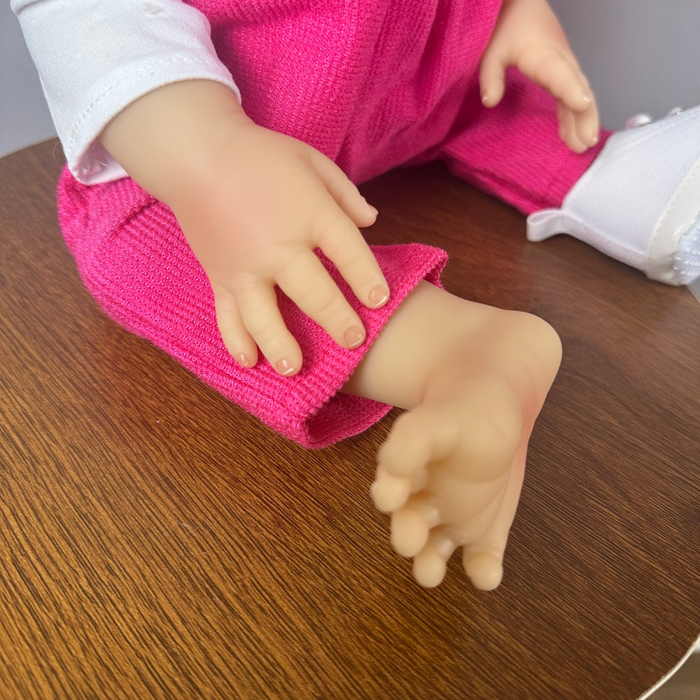 BZDOLL 9 Inch Silicone Reborn Baby Doll Long Hair Bebe Dress Up Toy
