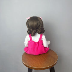 BZDOLL 9 Inch Silicone Reborn Baby Doll Long Hair Bebe Dress Up Toy
