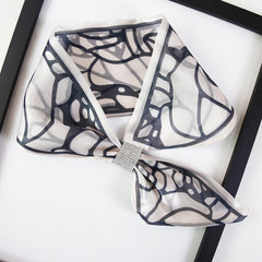 Women's Silk Scarf Satin Chiffon Small Shawl Wrap Printed Neck Scarf