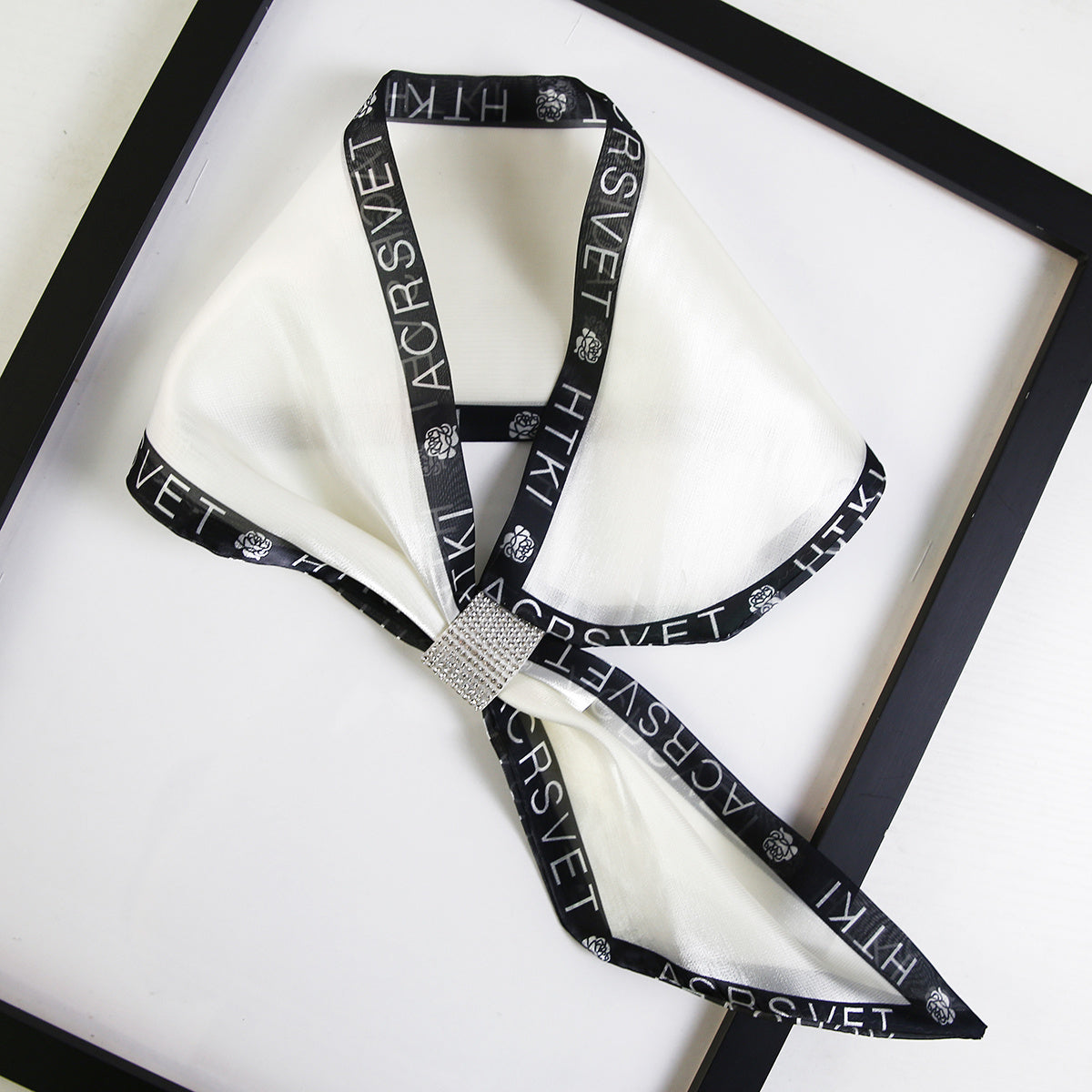 Women's Silk Scarf Satin Chiffon Small Shawl Wrap Printed Neck Scarf