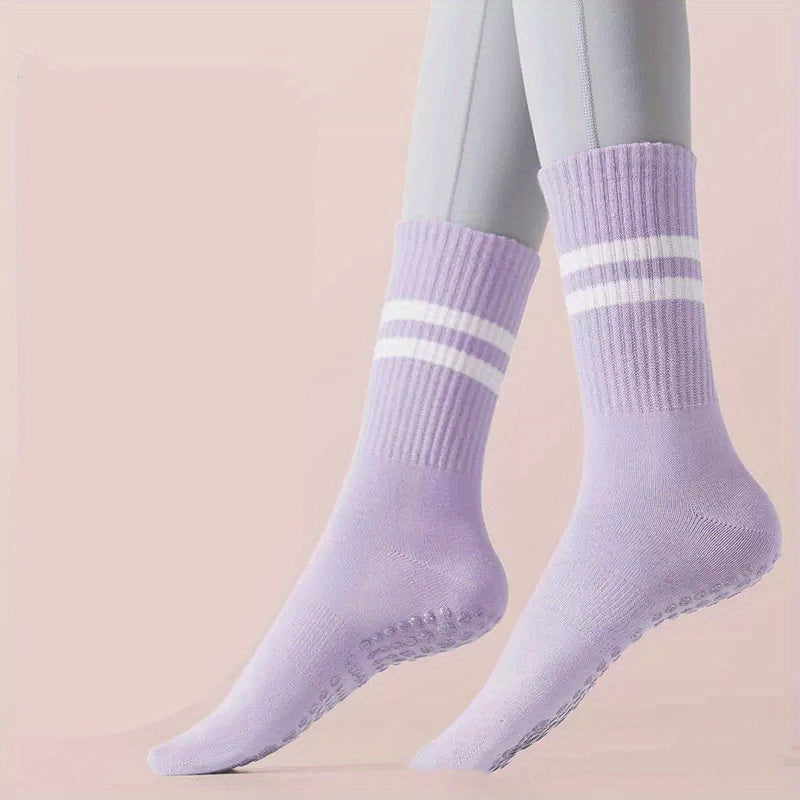 Breathable Cotton Fitness Mid-calf Socks for Dancing Pilates