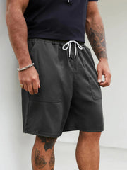 Men's Drawstring Cargo Shorts LIFE Pattern Print Summer Clothings