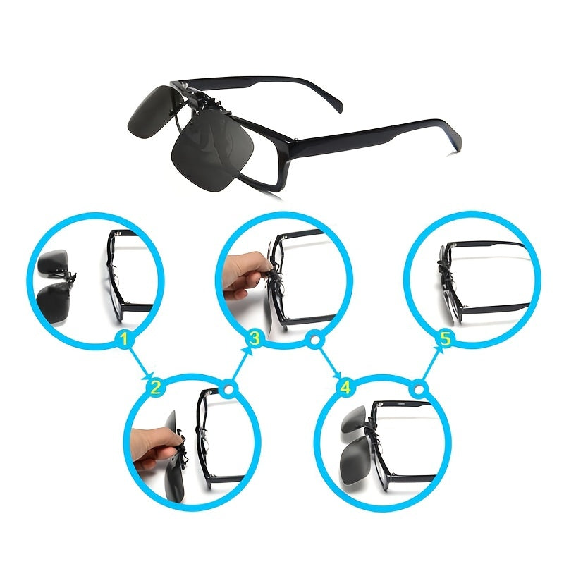 Men's Polarized Clip On Sunglasses UV Protection