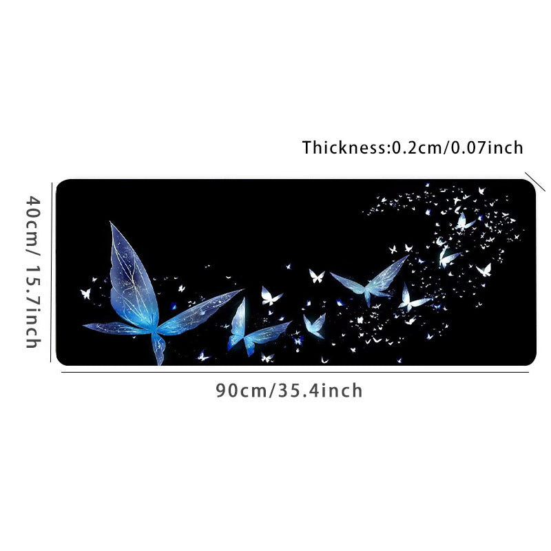 Large Gaming Mouse Pad Non Slip Edge & Butterfly