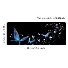 Large Gaming Mouse Pad Non Slip Edge & Butterfly