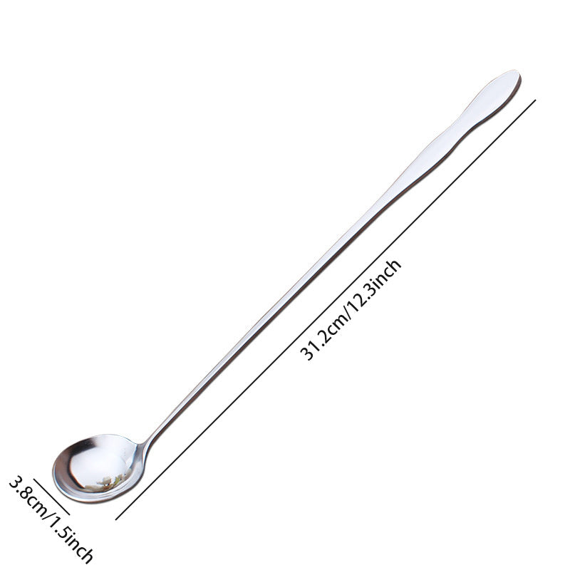 Stainless Steel Long Handle Spoon for Measuring Honey Milk Tea Powder