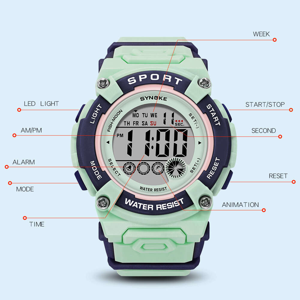 Kids Waterproof Sports Electronic Watch for School