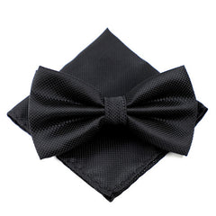 Fine Grid Men's Formal Bow Tie & Pocket Towel Set