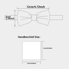Fine Grid Men's Formal Bow Tie & Pocket Towel Set