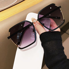 Oversized Polygon Sunglasses Gradient UV400 Sun Shades Metal Glasses
