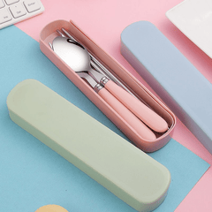 3pcs Stainless Steel Tableware Spork Chopsticks Fork Set