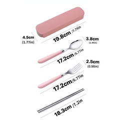 3pcs Stainless Steel Tableware Spork Chopsticks Fork Set