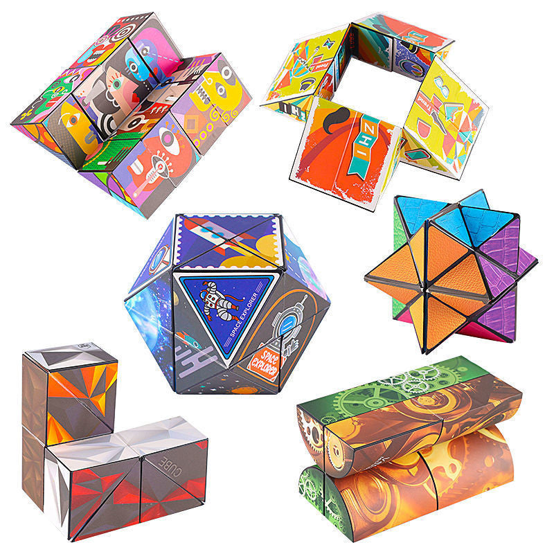 3D Changeable Magic Cube Anti Stress Puzzle Cube Fidget Toy