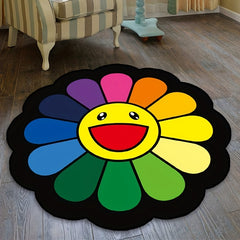 Sunflower Round Rug Baby Play Mat Crawling Mat Play Blanket Floor Fun Gym