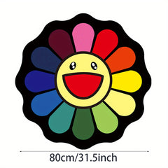 Sunflower Round Rug Baby Play Mat Crawling Mat Play Blanket Floor Fun Gym