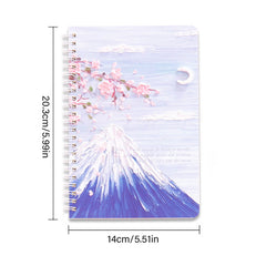 4pcs Painting Scenery A5 Coil Student Diary Stationery Notepad