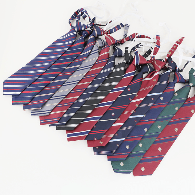 Diagonal Stripe Elastic Tie Casual Shirt Uniform Accessories For Men