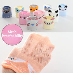 5pairs Baby Girls Cotton Animal Pattern Short Socks For Summer