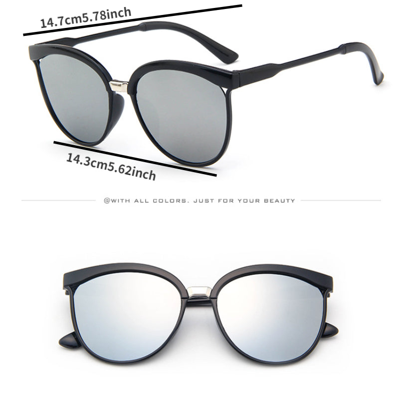 Cat Eye Driving Sunglasses Mirror Lens UV400