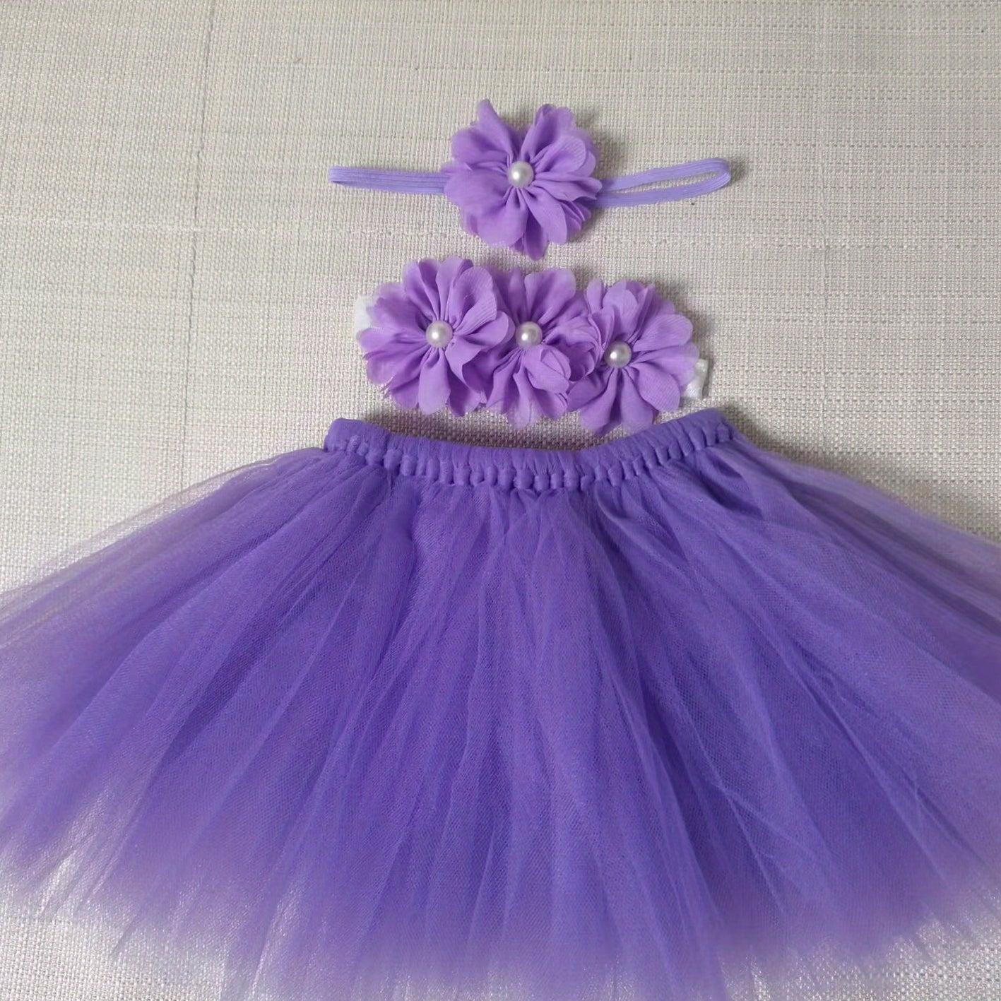 Sunflower Tutu Bow Skirt & Headdress Set for Baby Girls