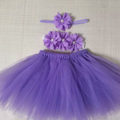 Sunflower Tutu Bow Skirt & Headdress Set for Baby Girls