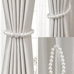 2pcs Magnetic Tiebacks for Curtains Faux Pearl Beads Holdbacks