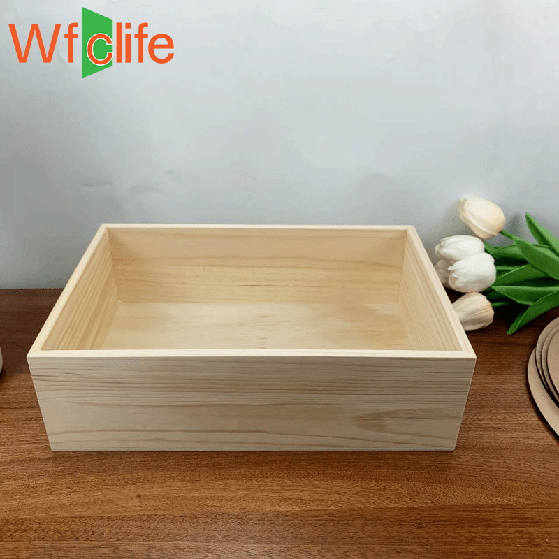 1pc Stackable Bamboo Drawer Makeup Organizer