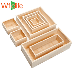 1pc Stackable Bamboo Drawer Makeup Organizer